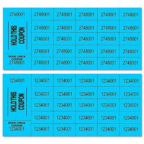 Auction Tickets - 1000 Sheets - Assorted Colors (Blue)