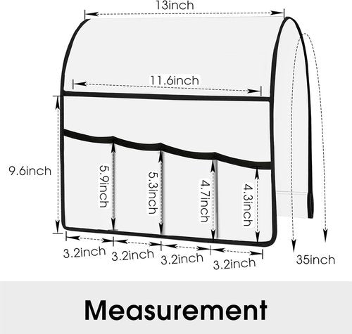 Joywell Sofa Armrest Organizer Remote Control Holder for Recliner Couch Organizer Caddy Bed Remote Holder with 6 Pockets for Magazine, Tablet, Phone, iPad, Ivory