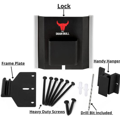 Door Barricade | Door Jam Door Stoppers Security Bar Add Extra Security to Your Inward Opening Front Door at Home - an Innovative Solution from The Law Enforcement Experts (Matte Black)