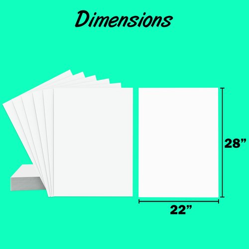 Poster Board, White Poster Paper 22x28, Poster Board, Poster Board Bulk, Large Poster Board, School Supplies, 100 Pack (White, 22 x 28)