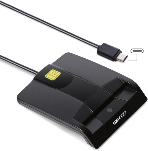 SAICOO Type C Smart Card Reader - DOD Military USB-C CAC Reader for Windows & Mac OS X