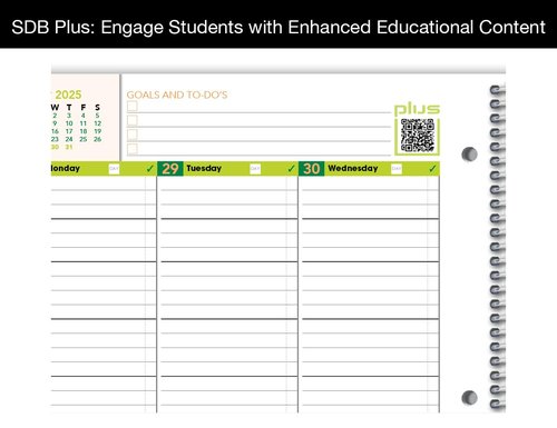 Dated Middle High School Student Planner 2025-2026 Academic School Year, Large (8.5" by 11") Matrix Style Datebook with Classic Middle/High Matrix Cover