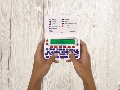 LEXiBOOK - The Collins English Dictionary, 13th Edition - Electronic Dictionary, Definitions, Thesaurus, Conjugation, Phonetic Spellchecker, Crossword Solver, with Battery, Blue/White, D850EN