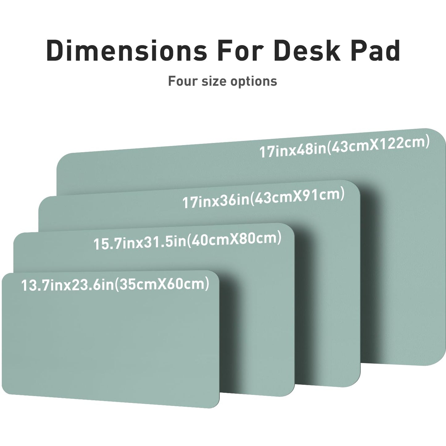 Aothia Leather Desk Pad Protector, Mouse Pad, Office Desk Mat, Non-Slip PU Leather Desk Blotter, Laptop Desk Pad, Waterproof Desk Writing Pad for Office and Home (48"x17", Light Blue)