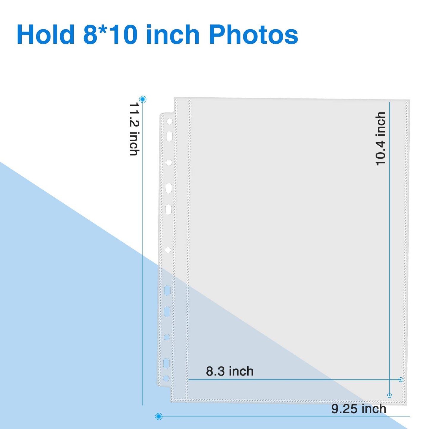 Sooez 30 Pack Heavy Duty Photo Sleeves for 3 Ring Binder (for 60 Pictures), Clear Archival Sleeves, 8x10 & 8.5x11