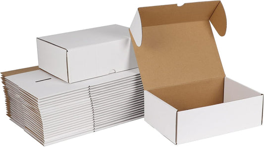 ZBEIVAN White Shipping Boxes - 9x6x3 Corrugated Cardboard Mailer Set of 25 for Small Business Packaging