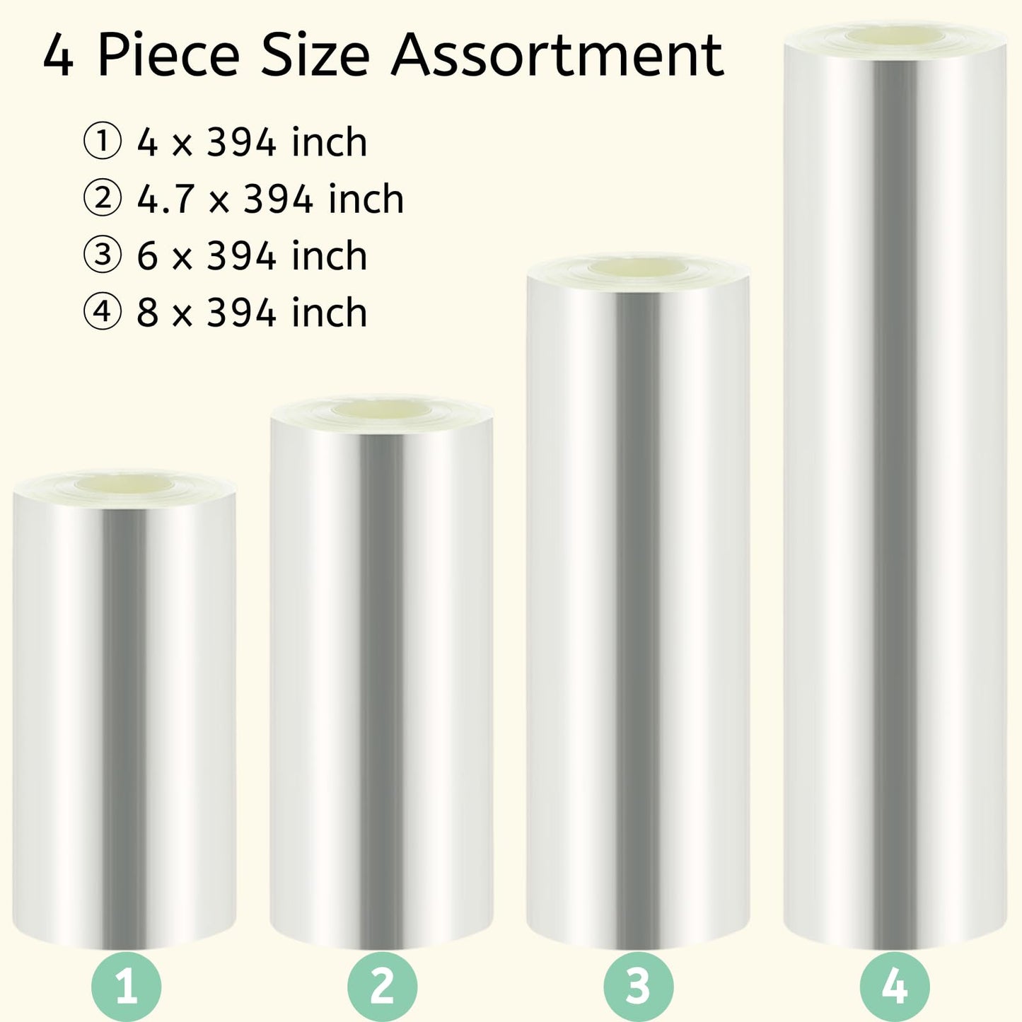YOUEON Cake Collars Acetate Roll 4/4.7/6/8 x 394 Inch, Clear Cake Acetate Sheets & Strips for Chocolate, Mousse, Baking, Transparent Surrounding Edge Wraping Decorating, Shaker Cards
