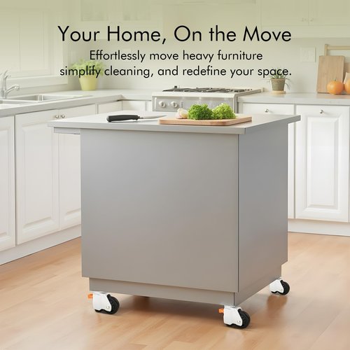 Upgrade Leveling Casters with Ratchet Handle, Height-Adjustable Plate Casters, White Retractable Casters for Workbench & Machine&Furniture, 1600 Lbs Total Load Capacity，4-Pack