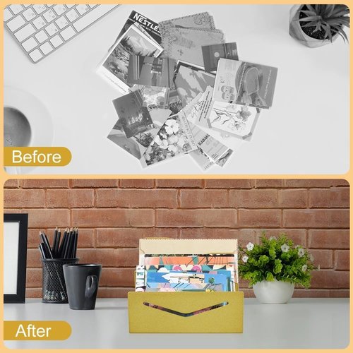 Picowe Metal Desk Mail Organizer - 3 Slot Letter Holder for Home Office | Elegant Gold Finish
