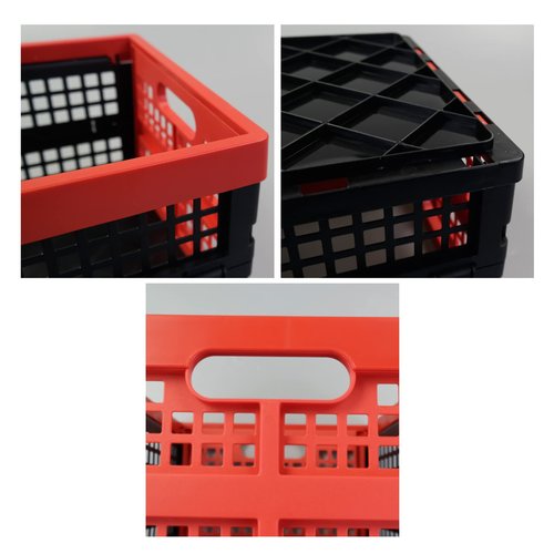 Yuright 3 Packs Small Folding Milk Crate, 16 Quart Collapsible Storage Crate, R