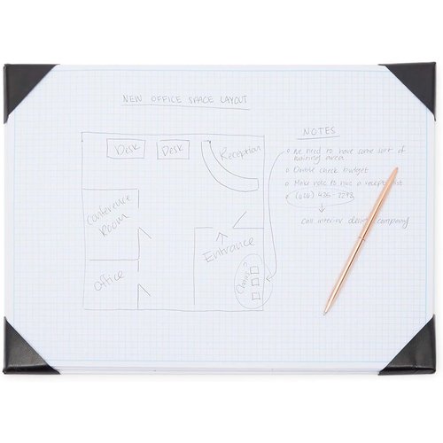 Stockroom Plus Large Desk Blotter Graph Paper Pad - Refillable 50 Sheets 17 x 12 Inches for Office and School Supplies