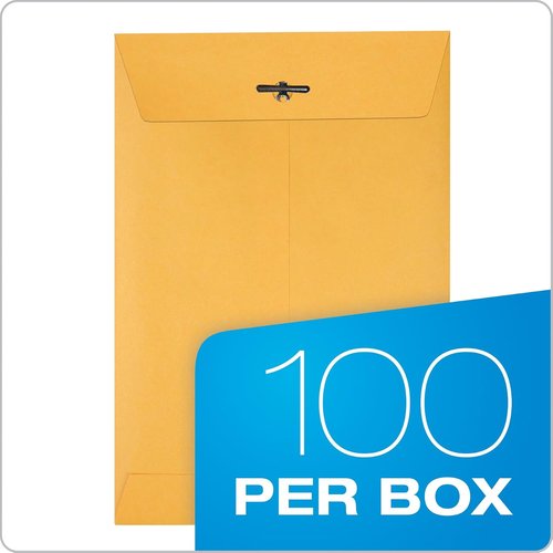 Quality Park Clasp Envelopes - Durable 28 lb Kraft Paper, 6 x 9 Inches, 100 Count Box