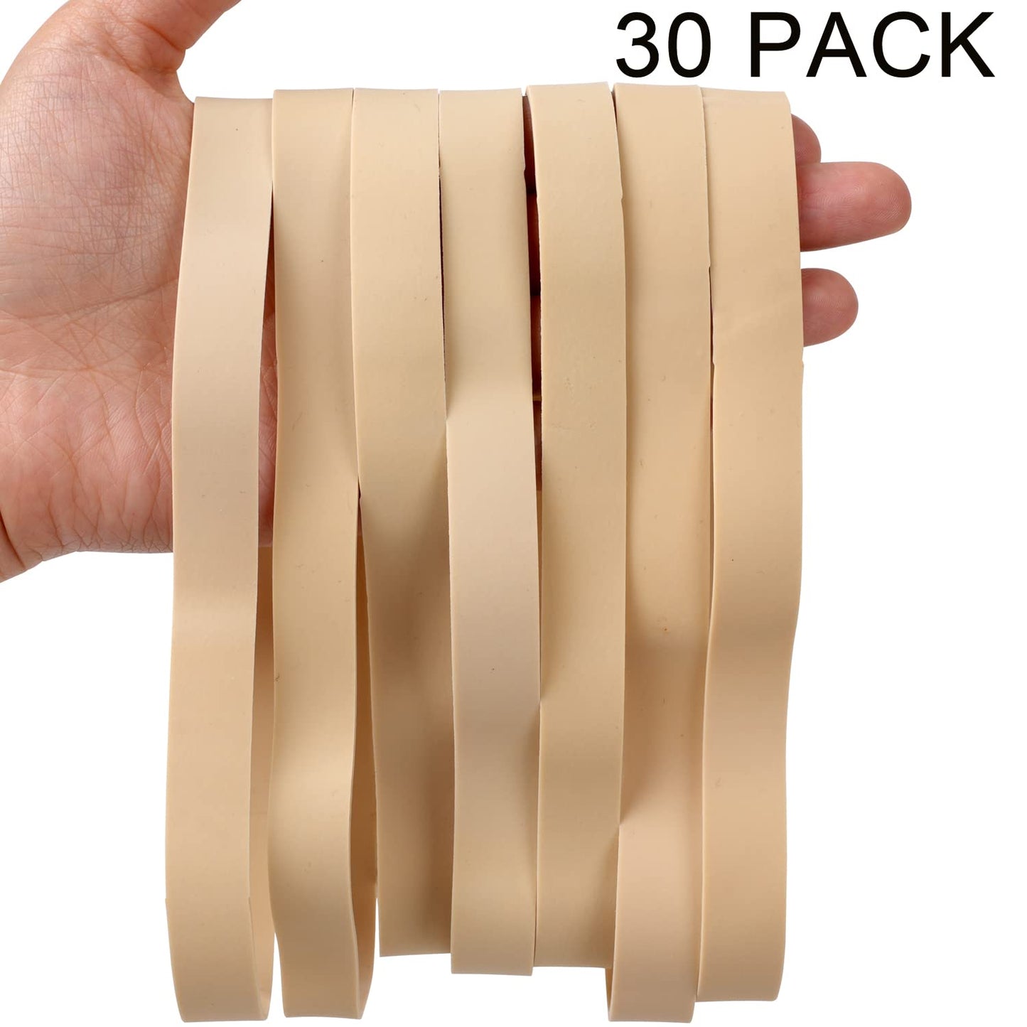 AMUU Rubber Bands Thick Size #107 Wide 30 Pack Big Elastics Bands Large Long Rubber Bands for Office Supply File Folders Box Books Gifts Notebook(7" x 5/8")