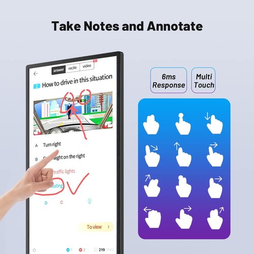 Smart Board, 49" Digital Whiteboard, Electronic Interactive Smartboard for Classroom Office Home, Screen Mirroring from Android & iOS for Presention Annotation Live Streaming (Board Only)