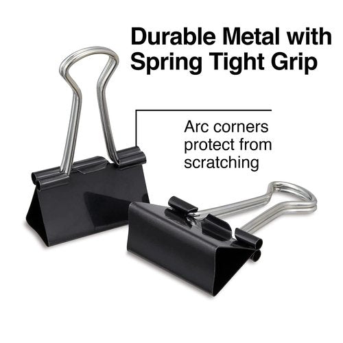 Staples Binder Paper Clips, 5/8 Inch Capacity, Medium, 144-Pack, Black