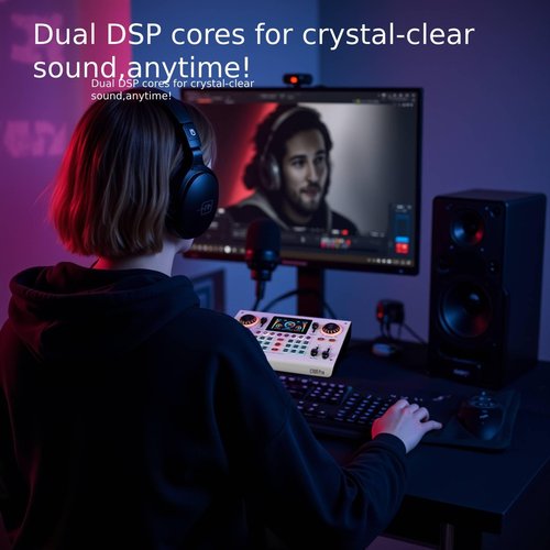 HICALL C100 PRO Mixing Console Professional Live Streaming - Dual DSP Noise Cancellation, Voice Effects, Long Battery, Cross-Platform