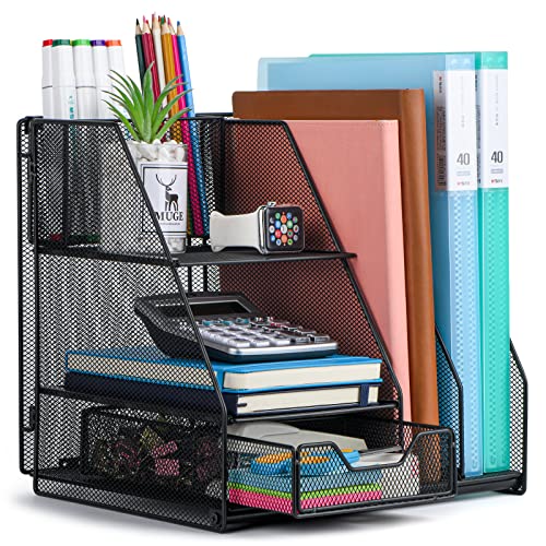 Dark Black Topwey Multifunctional Desk Organizer Set for Office & Study