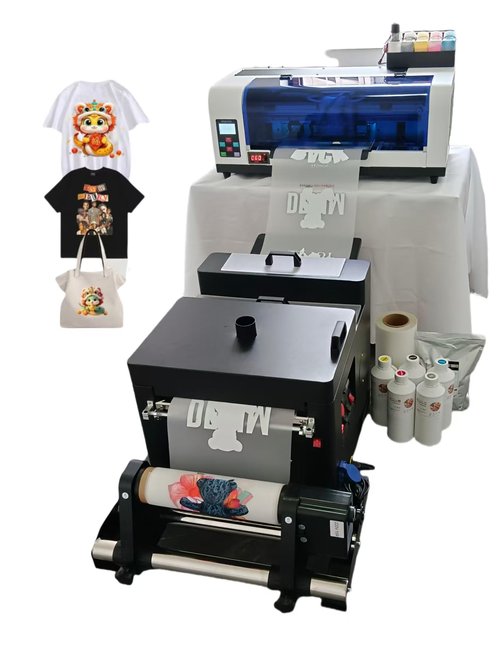 WJTZXY A3 Plus XP600 DTF Printer with Shaking Dryer Machine,Stable, Colorful,Include 5x500ml Ink & Film and Powder