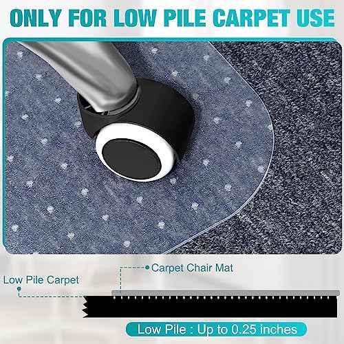 BesWin Office Chair Mat for Carpeted Floors, Transparent Desk Chair Mat for Low Pile Carpets, Plastic Floor Mat for Office Chair on Carpet for Work, Home, Gaming, Easy Glide (36" X 48" Rectangle)