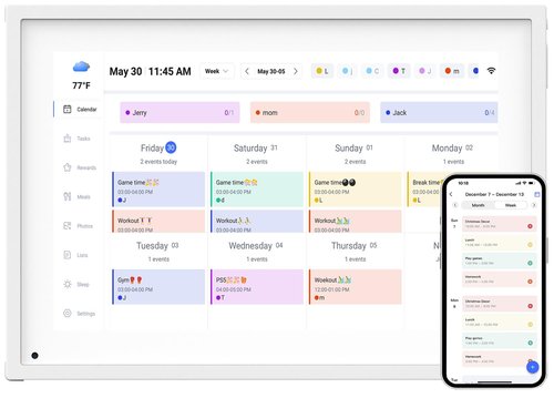 10.1 Inch Smart Digital Calendar Planner & Chore Chart, IPS HD Touchscreen Interactive Display for Family Schedules, Streamline Household Organization - Built-in Digital Picture Frames Function