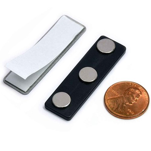 CMS Magnetics Name Badge Magnets - 100 Sets of Magnetic Name Tag Attachments for Badge Makers or Magnetic Name Tag DIY Projects - Made of Strong Neodymium Magnets BM-3MAG