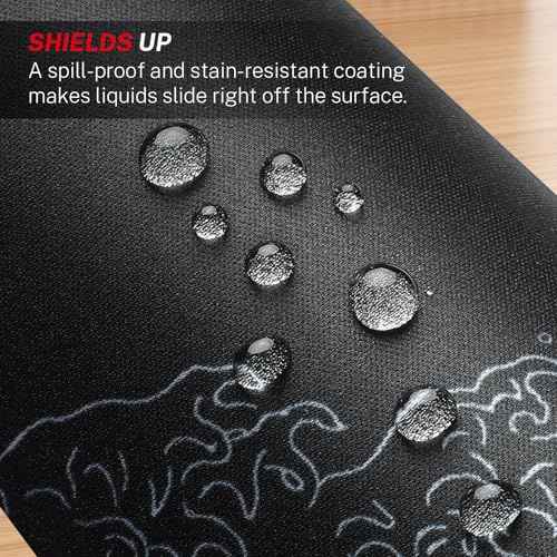 MROCO Mouse Pad [30% Larger] with Anti-fray Stitching, Premium-Textured & Waterproof Computer Mousepad with Non-Slip Rubber Base, Gaming Mouse Mat for Laptop, Office & Home, Kanagawa Wave