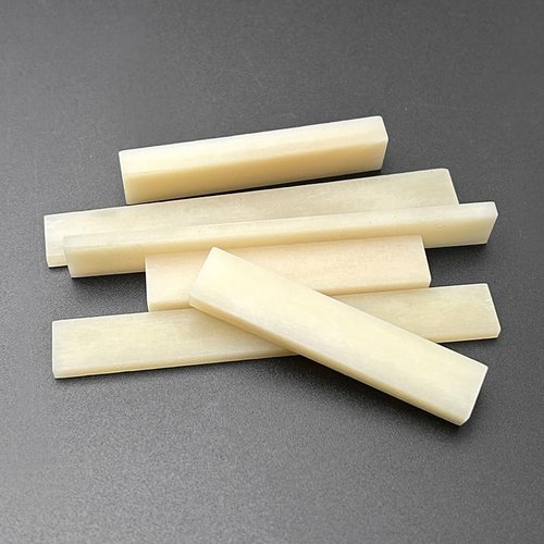 SAPHUE 6Pcs Unbleached Bone Guitar Nuts Blank For Electric Bass Acoustic Classical Guitar Mandolin Banjo Ukulele Nut Blank (6Pcs Nut)