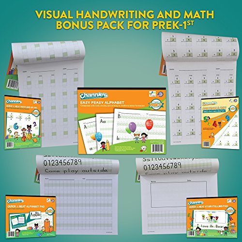 Channie¡¯s All-In-One Visual Handwriting & Math Workbook Set for Pre-Kindergarten - 1st Grade Elementary School Students (5 Pack)