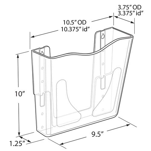 Azar Displays 250088-CLR-2PK Single Vertical Pocket Wall Mount File Holder, Clear (2-Pack)