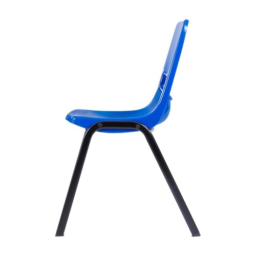 Flash Furniture Hercules Flex Comfort Classroom Stack Chair, Heavy-Duty Construction, Ergonomic Flex Back, Powder-Coated Steel Frame, Fixed Floor Glides, Navy