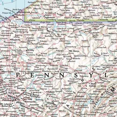 National Geographic: Mid-Atlantic USA Wall Map - 22 x 28 inches - Laminated