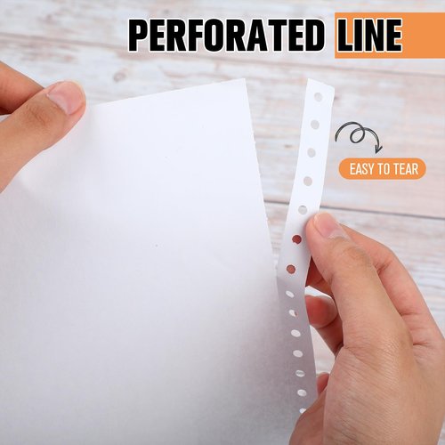 Affrolling Blank 9.5x11 Inches Continuous Feed Computer Paper Fanfold for Printers Perforated Edge 1-part, 2000 Sheets Perfect for Receipts, Invoices, Bill List, 92 Bright, 20 lb