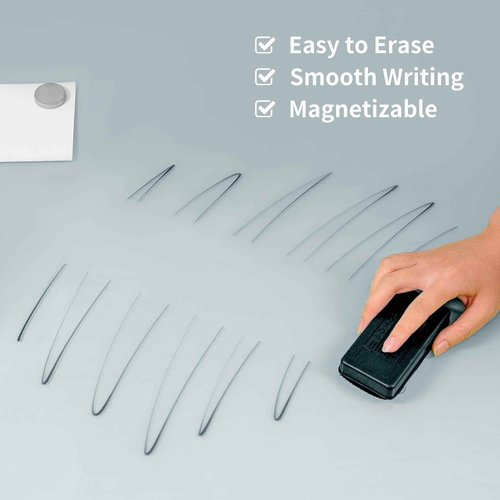 R&G Magnetic Glass Whiteboard,36"×24" (3'x 2'),Glass Dry Erase Board,White Frameless Surface, Includes Board, Magnets, 1 Marker and a Eraser,for Home and Office