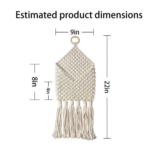 Hand-Woven Mail Holder For Wall,Boho Decor,Hanging Mail Organizer,Behind The Door Storage,Wall Decor,White