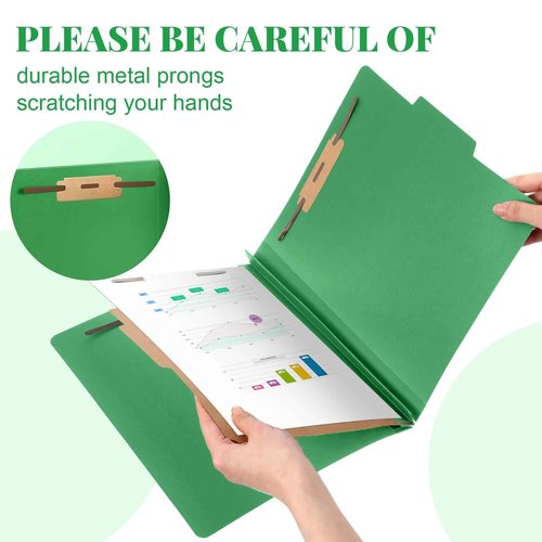 Skyygemm 36 Pcs Classification Folders Letter Size, 1 Divider Pressboard File Folder with Fasteners, Expanding File Organizer Bulk for Teachers, Clergy, Office, Church, Christmas Donations (Green)