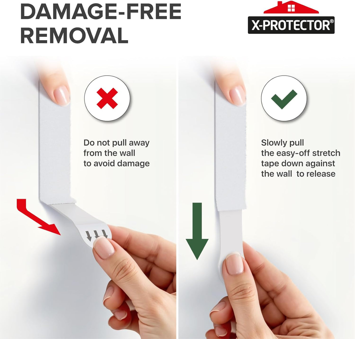 X-Protector Picture Hanging Strips - Heavy Duty Self-Adhesive Hangers for Damage-Free Walls - 20 Pairs, Holds Up to 15 LBS