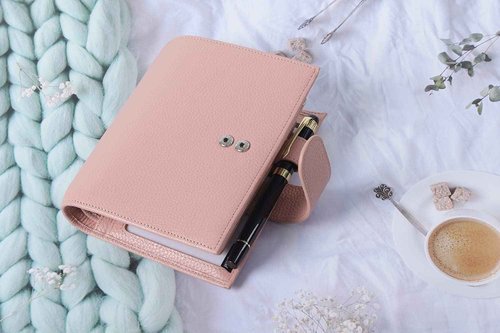 Moterm Pocket Versa - Pocket Size Binder Planner and Wallet Combo (Pebble-Dusty Rose, 19mm Ring)