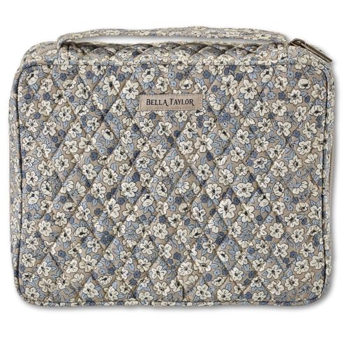 Bella Taylor Quilted Bible Cover Khaki Floral Large - Organizing Study Bible