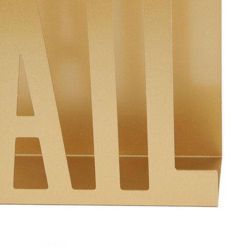 LOCADENCE Mail Organizer, Metal Stylish Hollow Design Desktop Metal Mail Holder, Desktop Mail Holder, Envelope Holder for Bills Letters Papers (Gold)