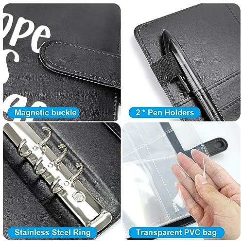 POUYRBA Black 100 Envelope Challenge Binder for 52-Week Saving Plan