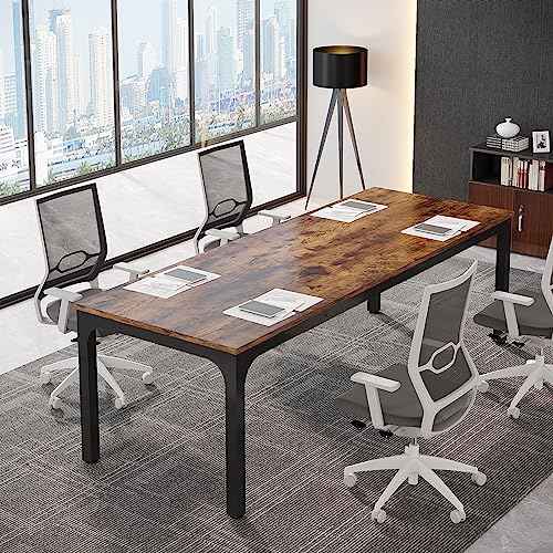 Tribesigns 6.5FT Conference Table, 78.7 Inche Rectangle Meeting Seminar Table, Large Business Tables for 6-8 People (Only Table)