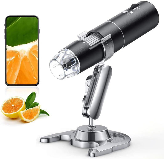 Skybasic Wireless Digital Microscope - 50X-1000X Magnification, Portable Handheld with Adjustable Stand | HD USB Camera for iPhone, Android, Windows, Mac