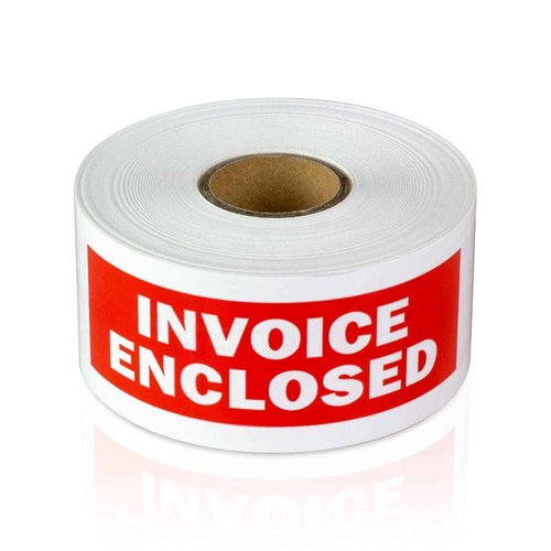 Invoice Enclosed Stickers (4 x 1.5 inch, Red with Bold Letters - 900 Labels) Invoice Enclosed Labels for Freight Forwarding, Shipping & Handling - Strong Adhesive