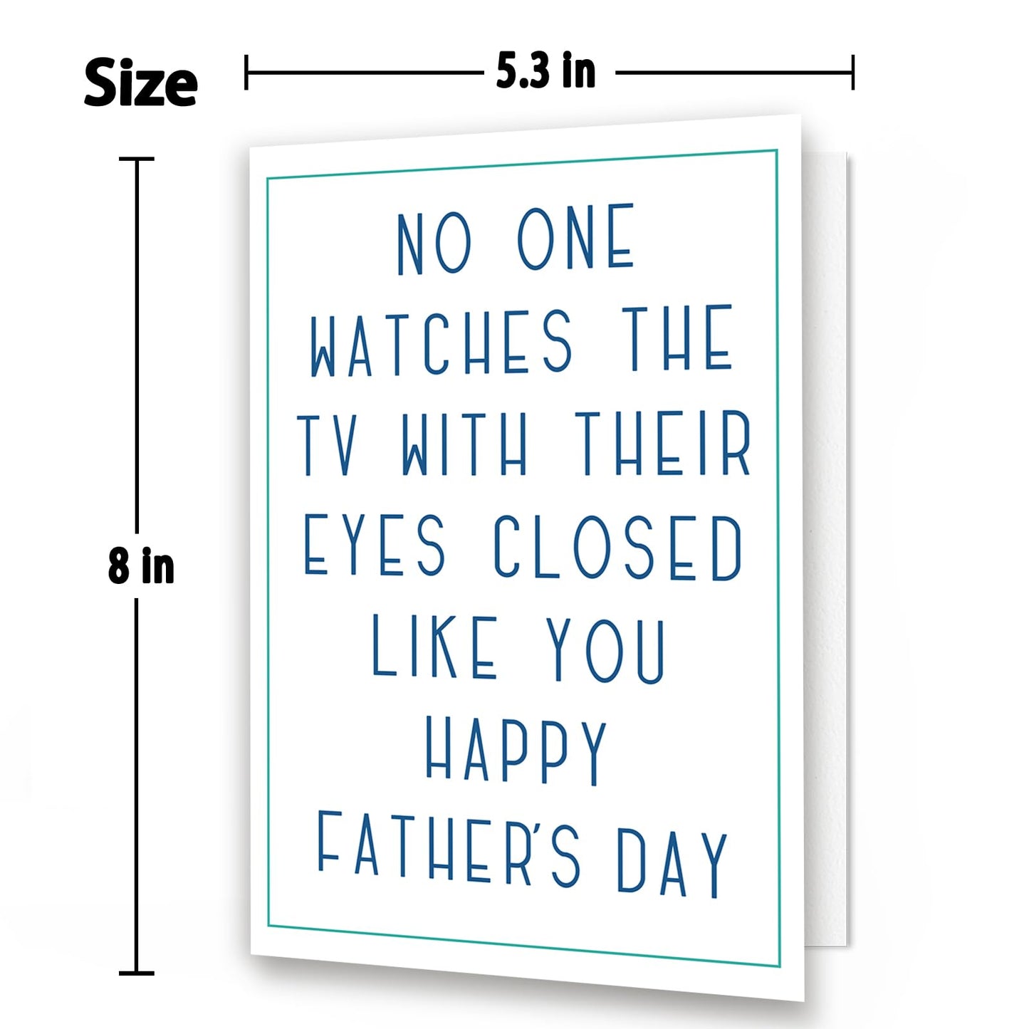 HEJOYN Fathers Day Card Gifts from Daughter Son Wife，Father's Day Card for Dad Grandpa Stepdad Husband，Cute Watches TV with Eyes Closed Cards, TV Joke Father's Day Cards