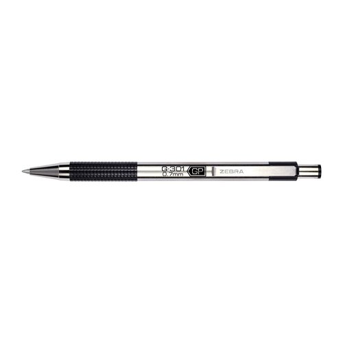 Zebra Pen G-301 Retractable Gel Pen, 0.7mm Medium Point, Stainless Steel Barrel, Ideal for Office Supplies, School Supplies & Teacher Supplies, Black Ink, 12-Pack (41310)