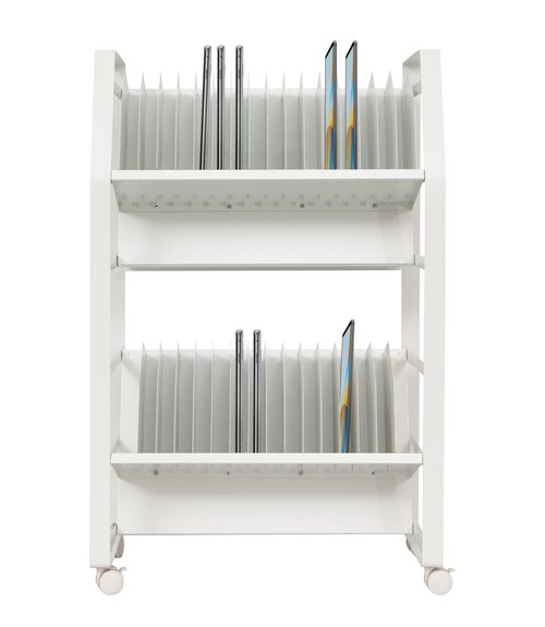 OREALLANDROL 2-Tablet 32 Device Chromebooks Open Charging Cart, Office and Classroom Mobile Charging Station for Chromebook, Tablet and Laptop (Power Strip Included)