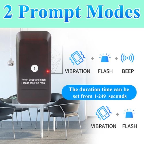 LOUKIENE Restaurant Pager System, Pagers for Restaurants Wireless Calling System Touch Keypad, 16 Pagers and Beepers for Food Truck Bars Court Restaurants Hotels Cafe Shops Clinics (Black)