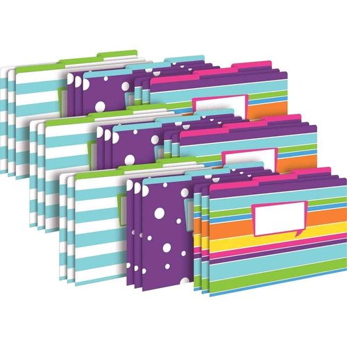 Barker Creek Legal File Folders Pack of 27, Happy, Multicolor, 27 Legal Size File Folders in Three Colorful Patterns, 1/3 Tabbed, Home, School and Office Supplies (3569)