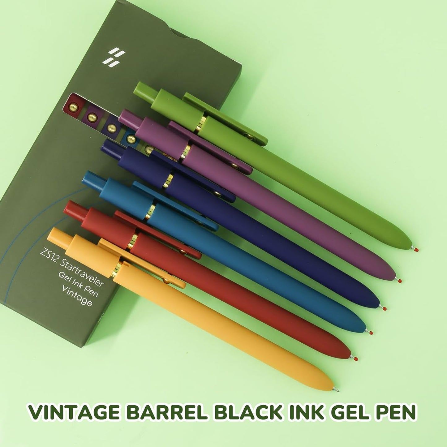 UIXJODO Gel Pens - 6 Pcs Fine Point Black Ink Pens for Smooth Writing | High-End Retractable Design