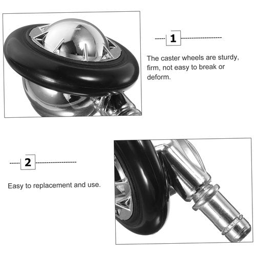 GARIOUANS 5pcs Heavy Duty Caster Wheels for Office Chairs Easy Installation Compatible Carpet Hard Floors Replacement for Furniture Casters